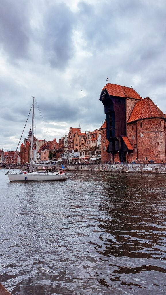 The view for Motlawa river, old crane and old town