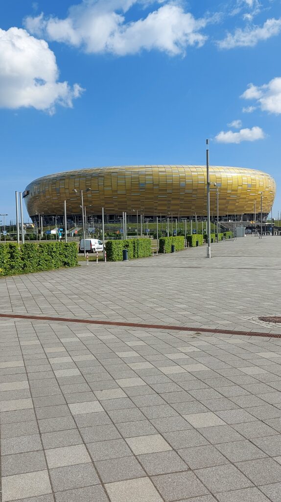 GdaĆsk Amber stadium in sun