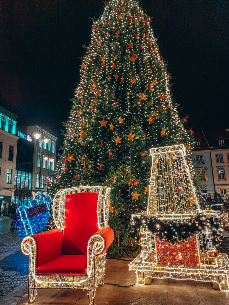 Christmas decorations during bydgoszcz Christmas market